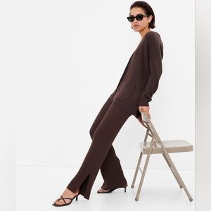 Gap Large Tall Dark Brown Sweater Ribbed Pants